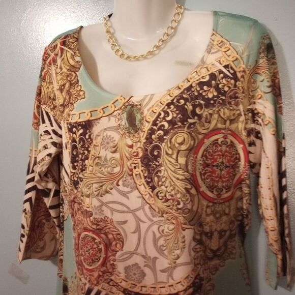 Chain and zebra print mid length dress - Picture 2 of 11